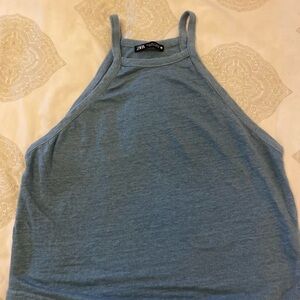 Zara Light Blue Sleeveless Top